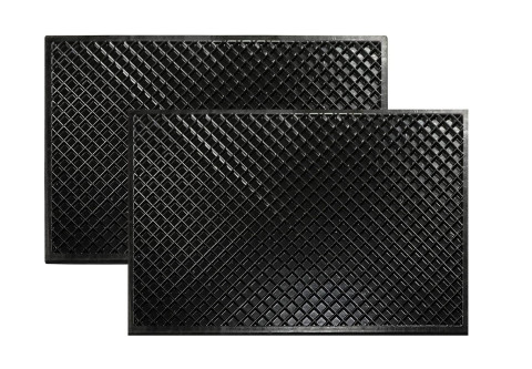 ALP EPDM Rubber Anti Slip Extremely Black color Durable Door Mat for Home Office Door -Pack of 2 (Black)