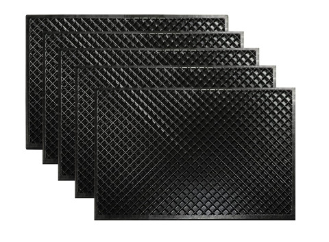 ALP EPDM Rubber Anti Slip Extremely Durable Door Mat for Home Office Door - Pack of 5 (Black)