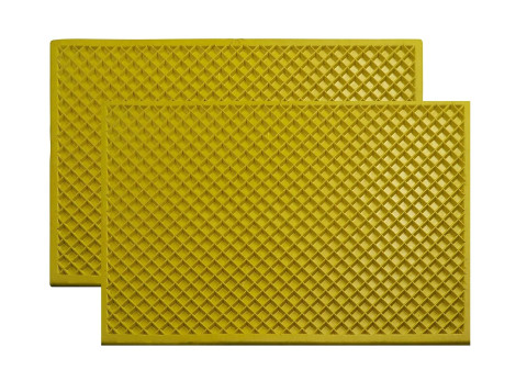 ALP EPDM Rubber Anti Slip Extremely Yellow Color Durable Door Mat for Home Office Door -Pack of 2 (Yellow)