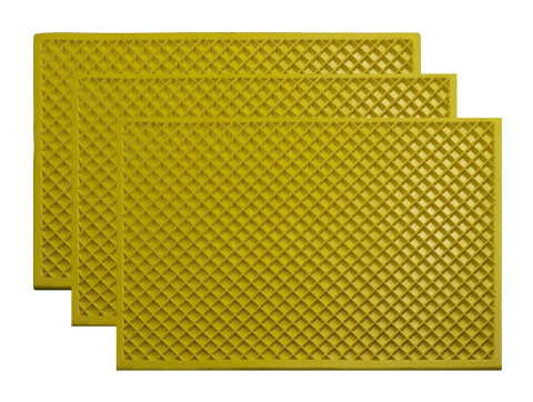 ALP EPDM Rubber Anti Slip Extremely Yellow Color Durable Door Mat for Home Office Door -Pack of 3 (Yellow)