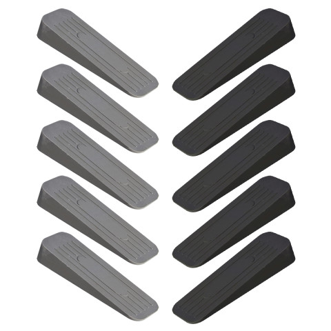 ALP Heavy Duty Non Slip Rubber Door Stoppers Combo (Black-Grey, Pack of 10)