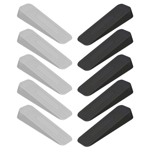 ALP Heavy Duty Non Slip Rubber Door Stoppers Combo (Black-White, Pack of 10)