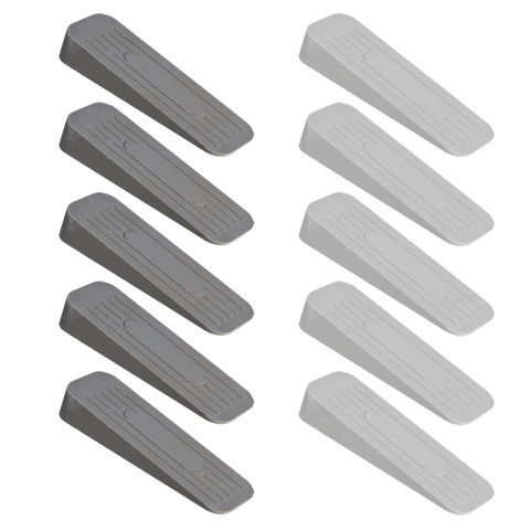 ALP Heavy Duty Non Slip Rubber Door Stoppers Combo (Grey-White, Pack of 10)