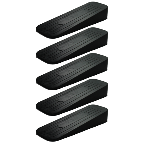 ALP Heavy Duty Non Slip Rubber Door Stoppers (Black, Pack of 5)