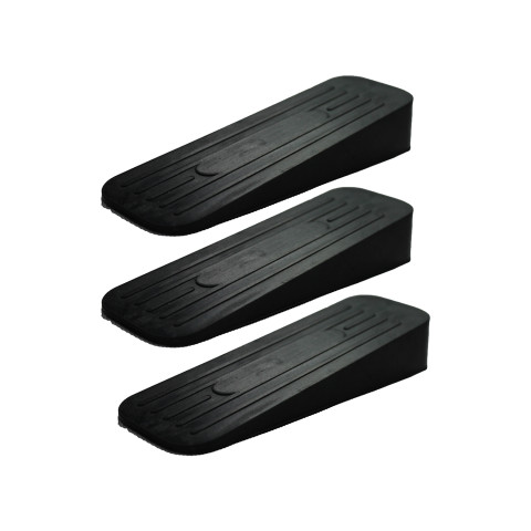 ALP Heavy Duty Non Slip Rubber Door Stoppers (Black, Pack of 3)