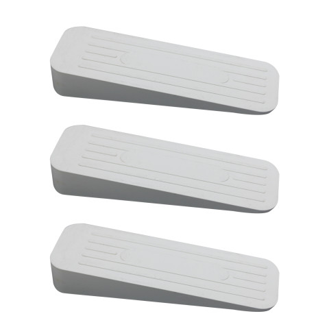 ALP Heavy Duty Non Slip Rubber Door Stoppers (White, Pack of 3)