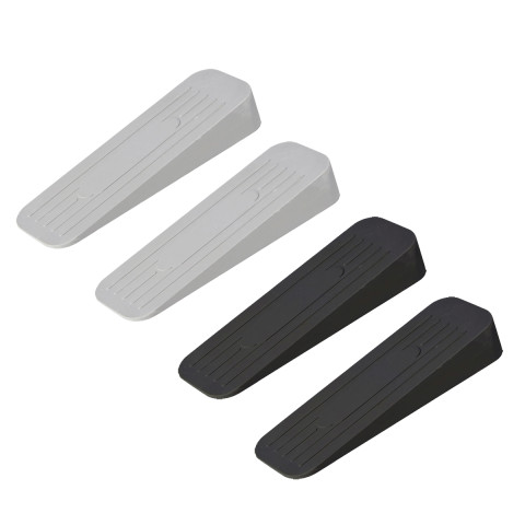 ALP Heavy Duty Non Slip Rubber Door Stoppers (2 Black & 2 White)