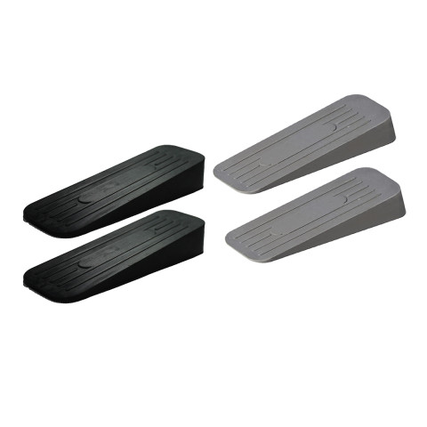 ALP Heavy Duty Non Slip Rubber Door Stoppers (2 Grey & 2 Black)